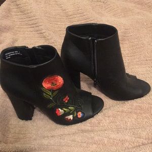 Bamboo Open Toe Ankle Bootie